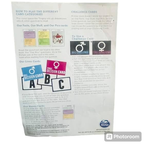 Spin Master Battle of The Sexes Board Game. *One Piece Missing* - Picture 7 of 7